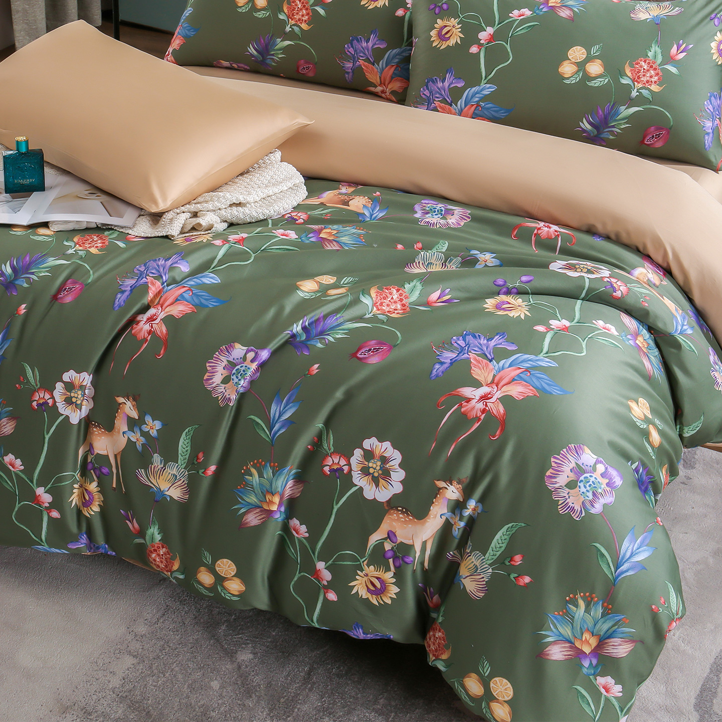 100%棉贡缎织造丝滑被套单件