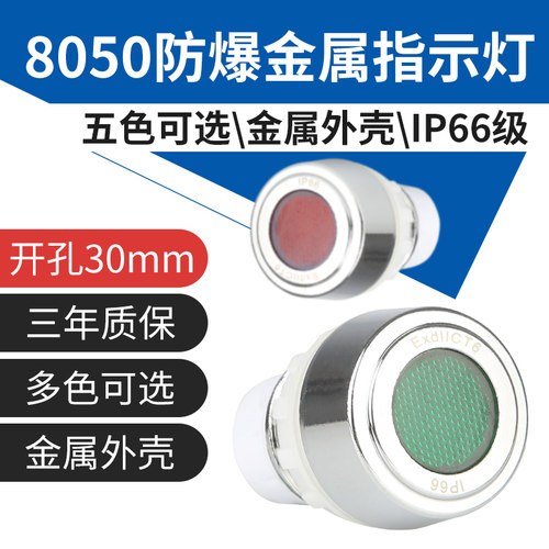 YH8050防爆金属指示灯信号灯平头