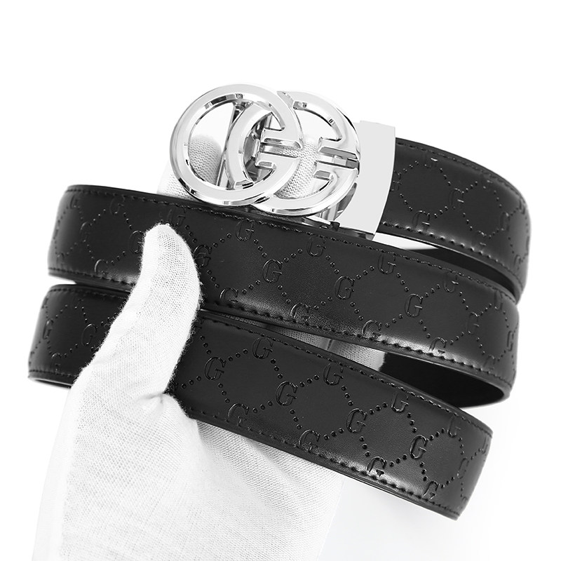 双g皮带男士真皮自动扣休闲时尚年轻人韩版纯牛皮酷奇裤腰带潮流