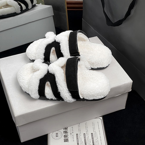 绝美好看又好穿的h毛毛拖鞋