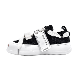 开口笑帆布鞋子檀健次同款2025新款厚底增高笑脸帆布乞丐男女鞋夏