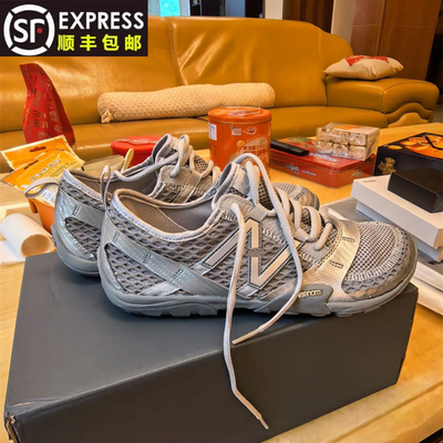 官方正品赤足鞋女阿甘德训鞋夏季2025新款情侣银色网面运动休闲鞋
