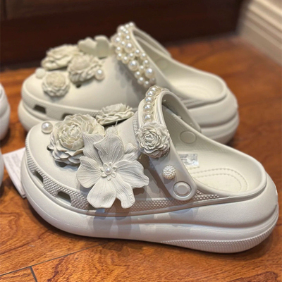 泡芙花束洞洞鞋女2025新款夏季