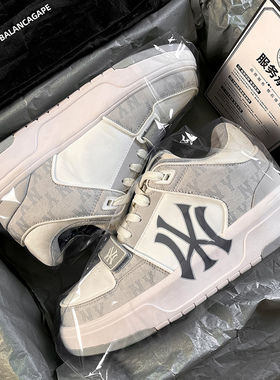 灰色纽约洋基队鞋子男鞋莆田潮牌高级感运动板鞋女款冬季2025新款