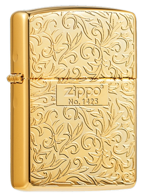 zippo官方正品火机zippo男士双面富贵唐草盔甲ZBT-3-19c芝宝