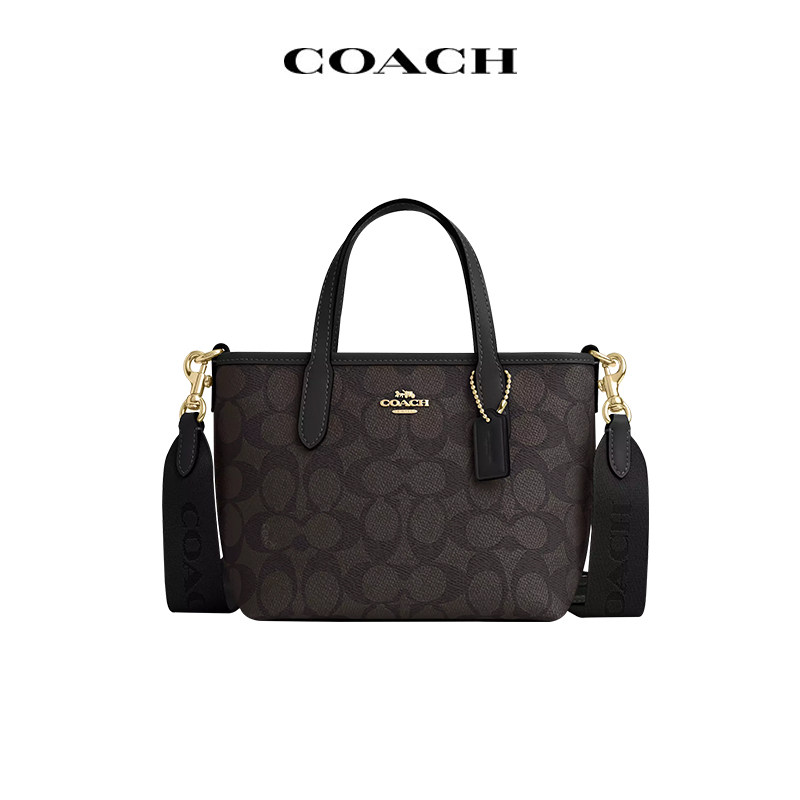 COACH/蔻驰经典老花迷你托特包手提斜挎轻奢饺子包女包斜挎包