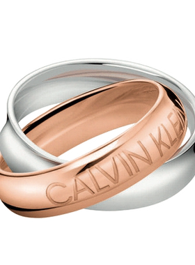 Calvin Klein毛晓彤CK戒指情侣对戒男女时尚礼物镀金凯文克莱合金