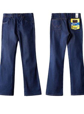 【自营】Wrangler/威格945NAV原牛未脱桨微喇牛仔裤男高腰宽松裤