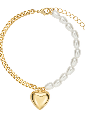 Idokawa爱心拼接珍珠手链