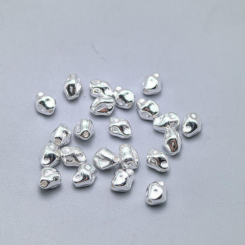 s925纯银兔头碎碎隔片隔珠金色镶嵌锆石垫片diy手链银饰配件材料