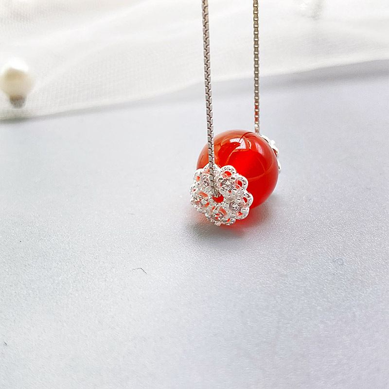 925银镂空串珠配饰手链