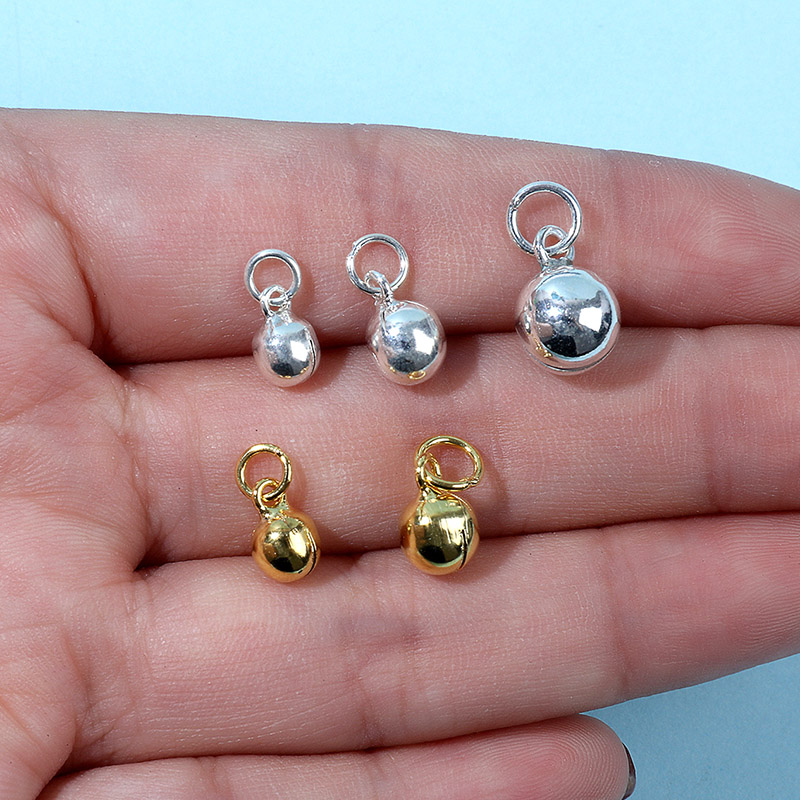 s925纯银挂件吊坠铃铛宫铃配件DIY手链工项链饰品配饰材料