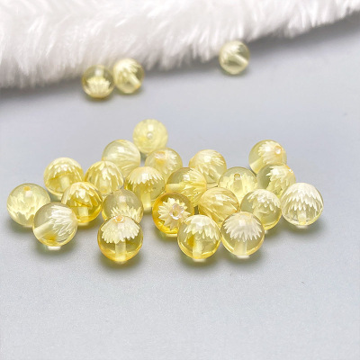 天然金珀阴雕琥珀散珠手工串珠散批diy花珀手链饰品文玩隔珠