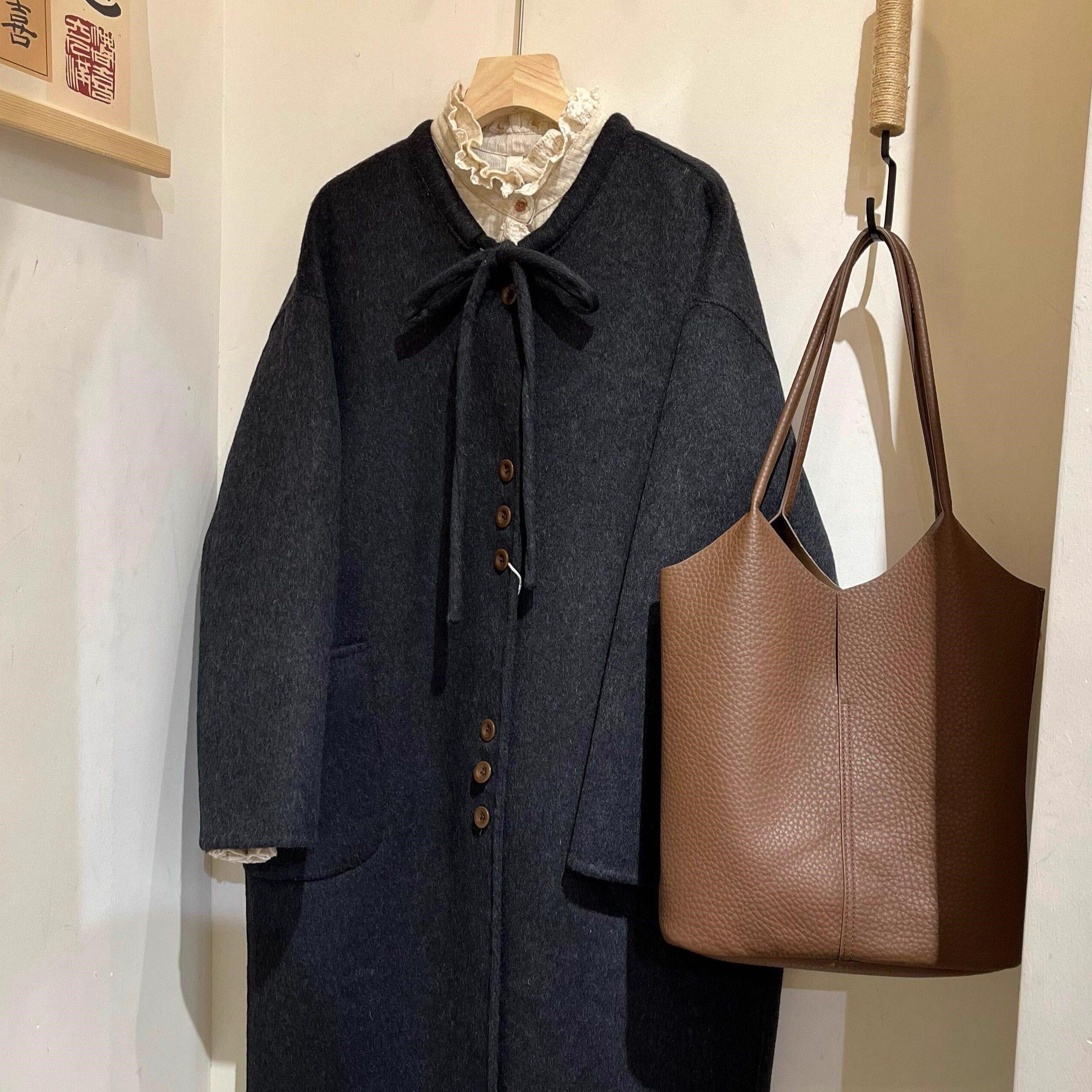 大衣女2025冬新款高级感超好看韩系小个子圆领赫本风灰色毛呢外套,女装/女士精品,毛呢外套,淘宝优惠券,粉丝福利购,淘宝优惠卷