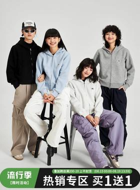 OWOX美式复古双拉链连帽卫衣短款开衫薄款夹克小个子短外套女春秋