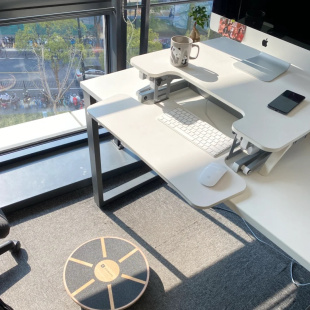 办公升降桌子双层电脑桌支架折叠增高显示器桌上移动适用于笔记本电脑键盘站立式健身健康工作台式桌面办公