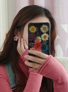 小米10手机壳cc9夏天黑色小米8小雏菊虞书欣同款红米k30pro保护套干花小米10s真花小米11滴胶红米k40黑色壳