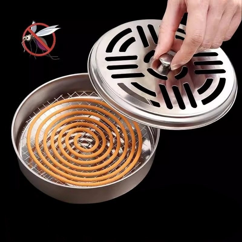 防火蚊香盒家用不锈钢蚊香盘带盖除蚊盒蚊香架子创意接灰盘蚊香炉,收纳整理,蚊香收纳盘/盒/架,淘宝优惠券,粉丝福利购,淘宝优惠卷