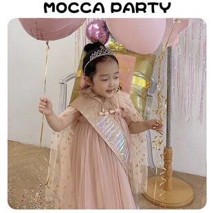 女孩生日装饰镶钻皇冠头饰金属发箍女童成人生日绶带礼仪带肩带