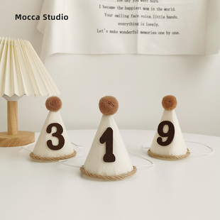 2024新款生日帽男孩宝宝生日帽婴儿生日头饰儿童生日帽女孩猫咪