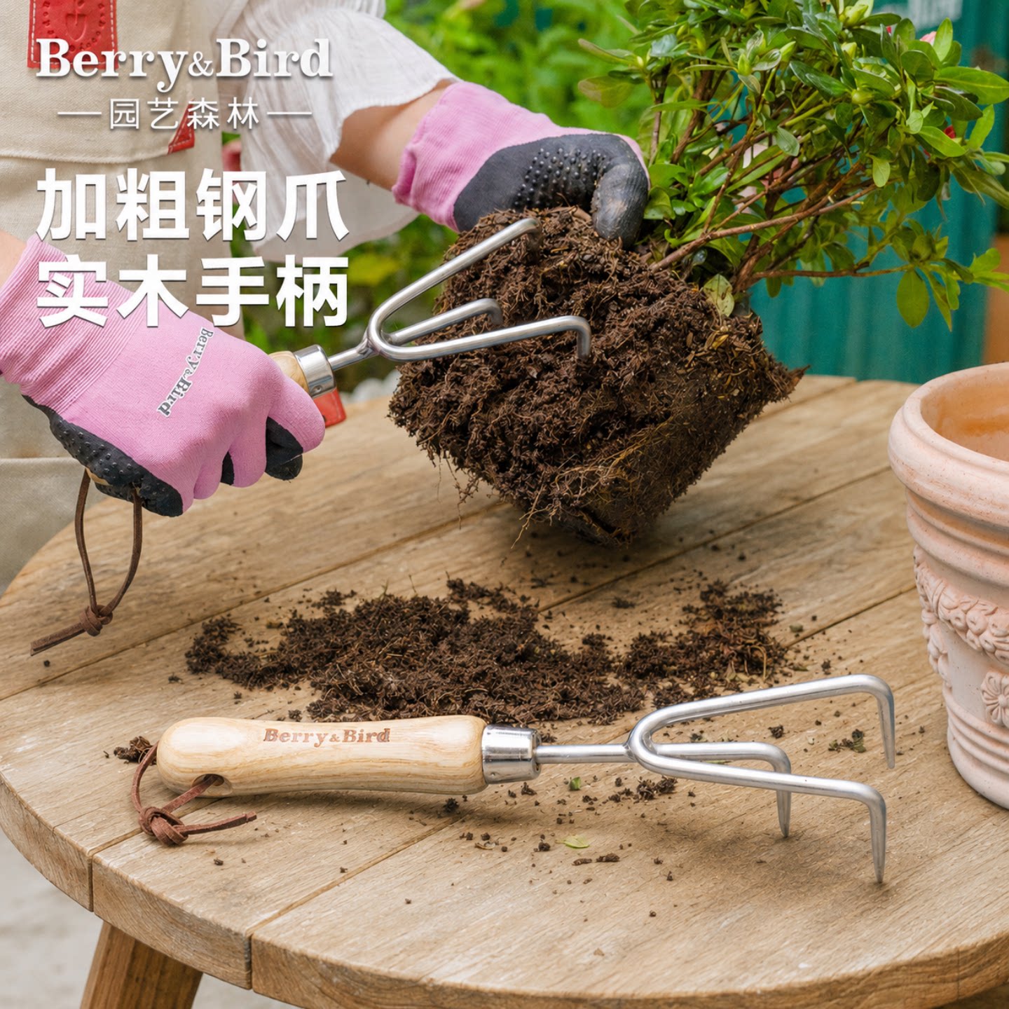 Berry&Bird不锈钢小三爪换盆松土图片