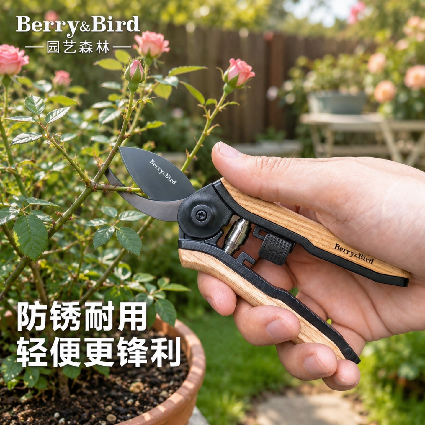 Berry&Bird园艺森林剪刀修枝剪种花专用小花剪锋利高碳钢防锈省力图片