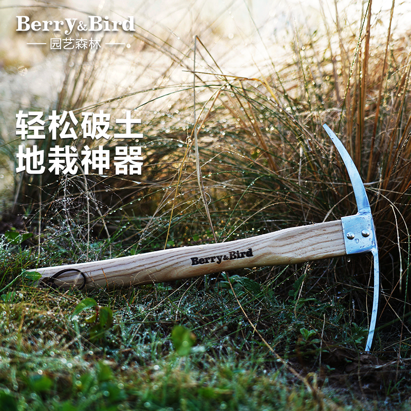 Berry&Bird园艺森林鹤嘴锄十字镐洋挖掘松土小锄头不锈钢种花工具 鲜花速递/花卉仿真/绿植园艺 锄头 原图主图