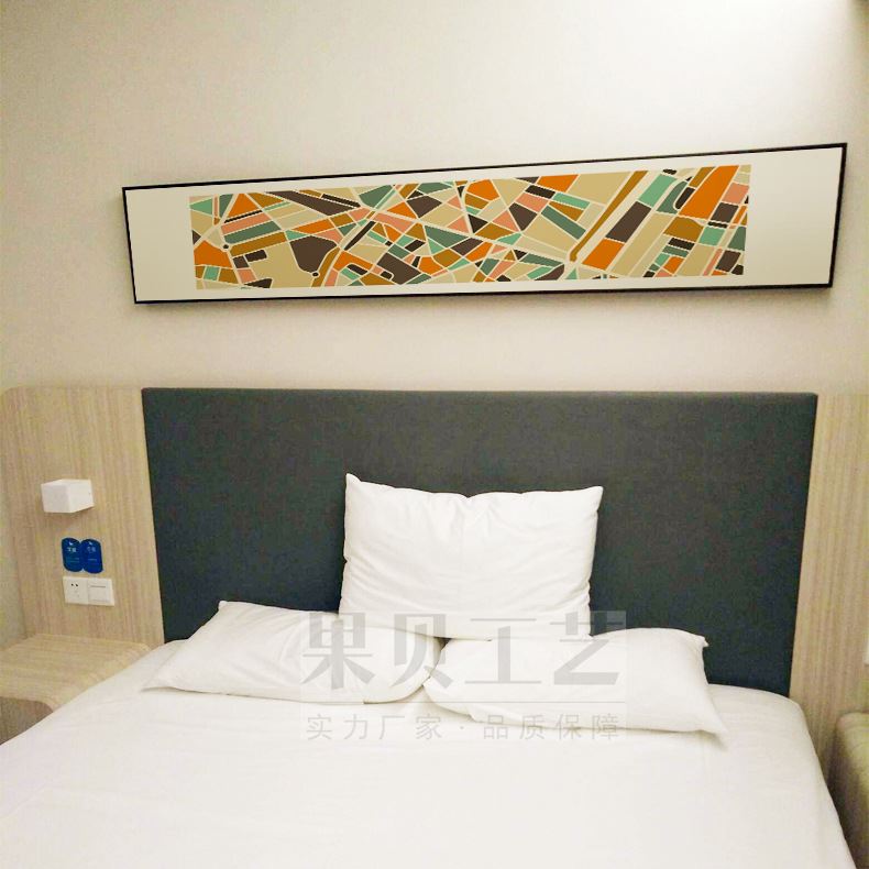 厂家汉庭连锁酒店床头画 色块抽象几何装饰画现代简约挂画图片