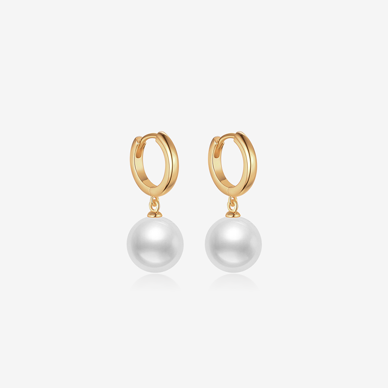 羽兮设计感合金珍珠耳饰