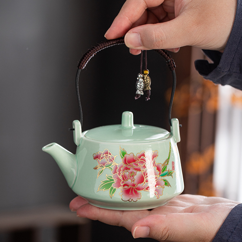 紫藤花提梁壶茶具套装