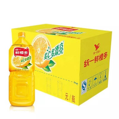 统一鲜橙多2L瓶装果汁整箱装橙汁饮料大瓶橙汁饮品果味风味实惠装