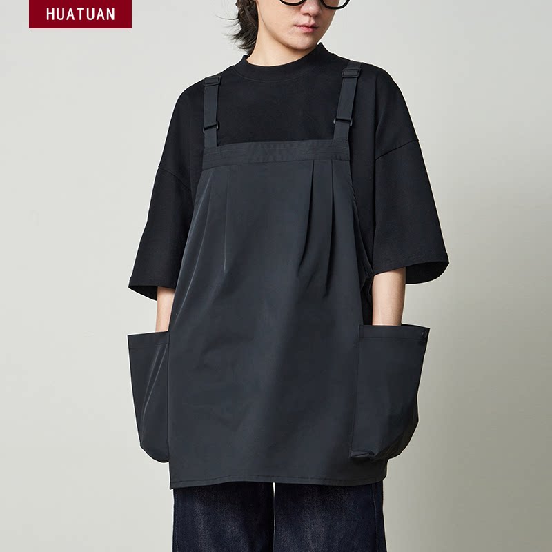 防泼水围裙厨房餐饮专用饭店酒店服务员时尚定制logo大口袋男女款