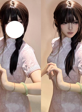 霍秀秀cos服盗墓笔记霍秀秀古装旗袍少女中国风粉色旗袍珍珠项链