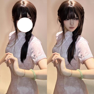 霍秀秀cos服盗墓笔记霍秀秀古装旗袍少女中国风粉色旗袍珍珠项链