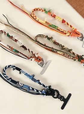 藏式国风手机链手工编织手机挂绳手腕带防丢绳DIY串珠