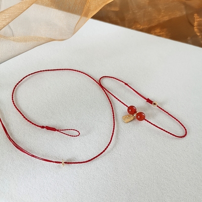 0.1cm极细小红绳手工编绳DIY半成品蜡线手绳可以穿珠子吊坠