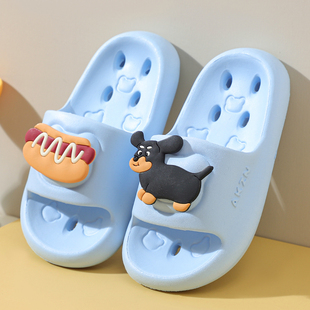 儿童拖鞋洗澡浴室内男童女拖鞋恐龙小孩防滑镂空漏水软底宝宝凉拖