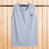 健身运动棉背心无袖 t恤宽松外穿跨栏宽肩男士 大码 夏季 坎肩潮砍袖