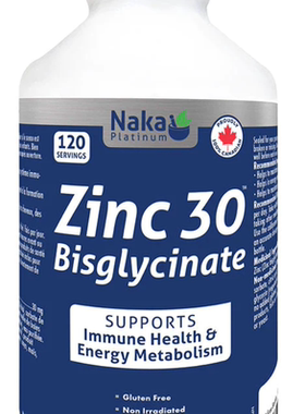 现货 加拿大Naka Platinum 锌 30 双甘氨酸锌 机体抵抗 能量代谢