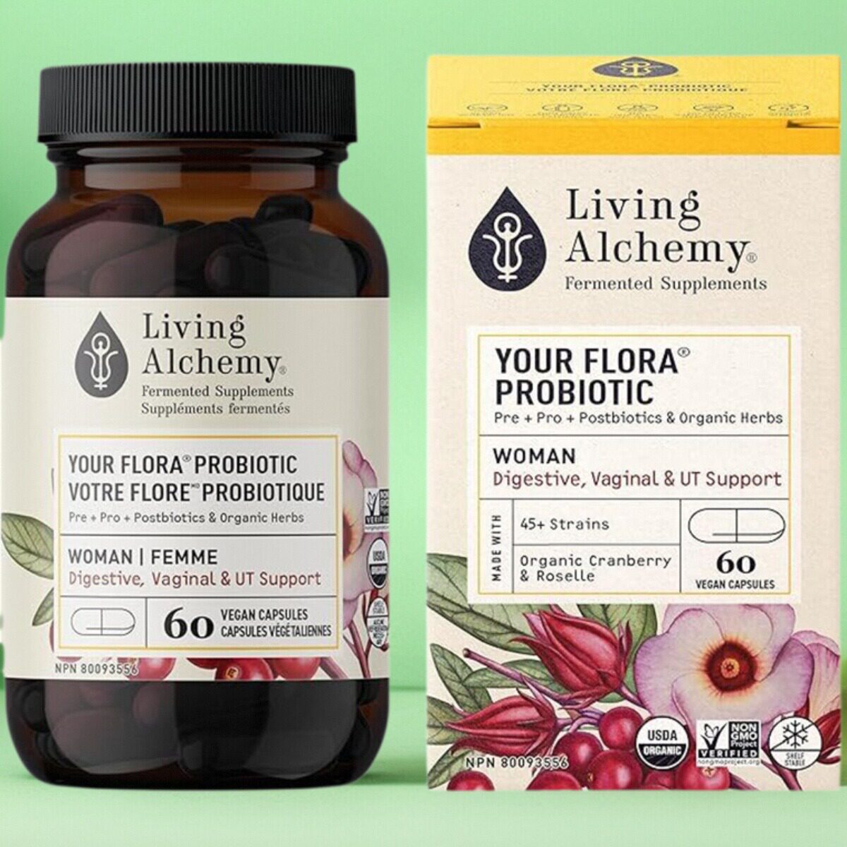 现货 加拿大 Living Alchemy Flora Woman 女士发酵益生菌 蔓越莓