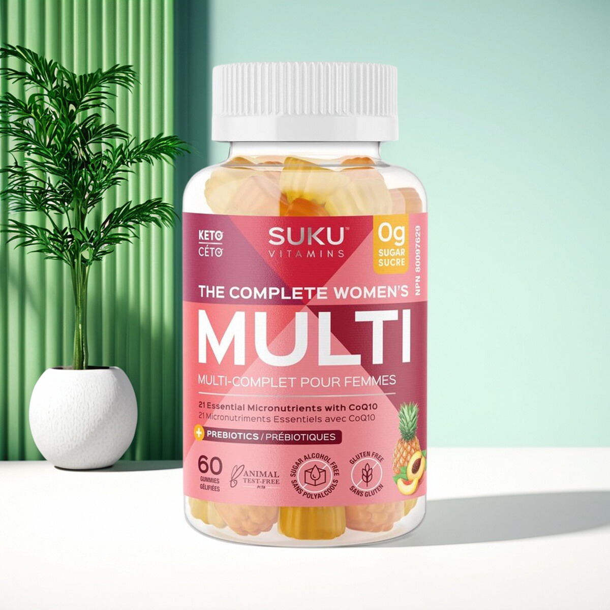 加拿大 SUKU Vitamins  女士 完整复合维生素 无糖 无麸质 易吞咽