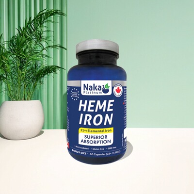 现货 加拿大 Naka Platinum Heme Iron 血红素铁 11mg 高吸收