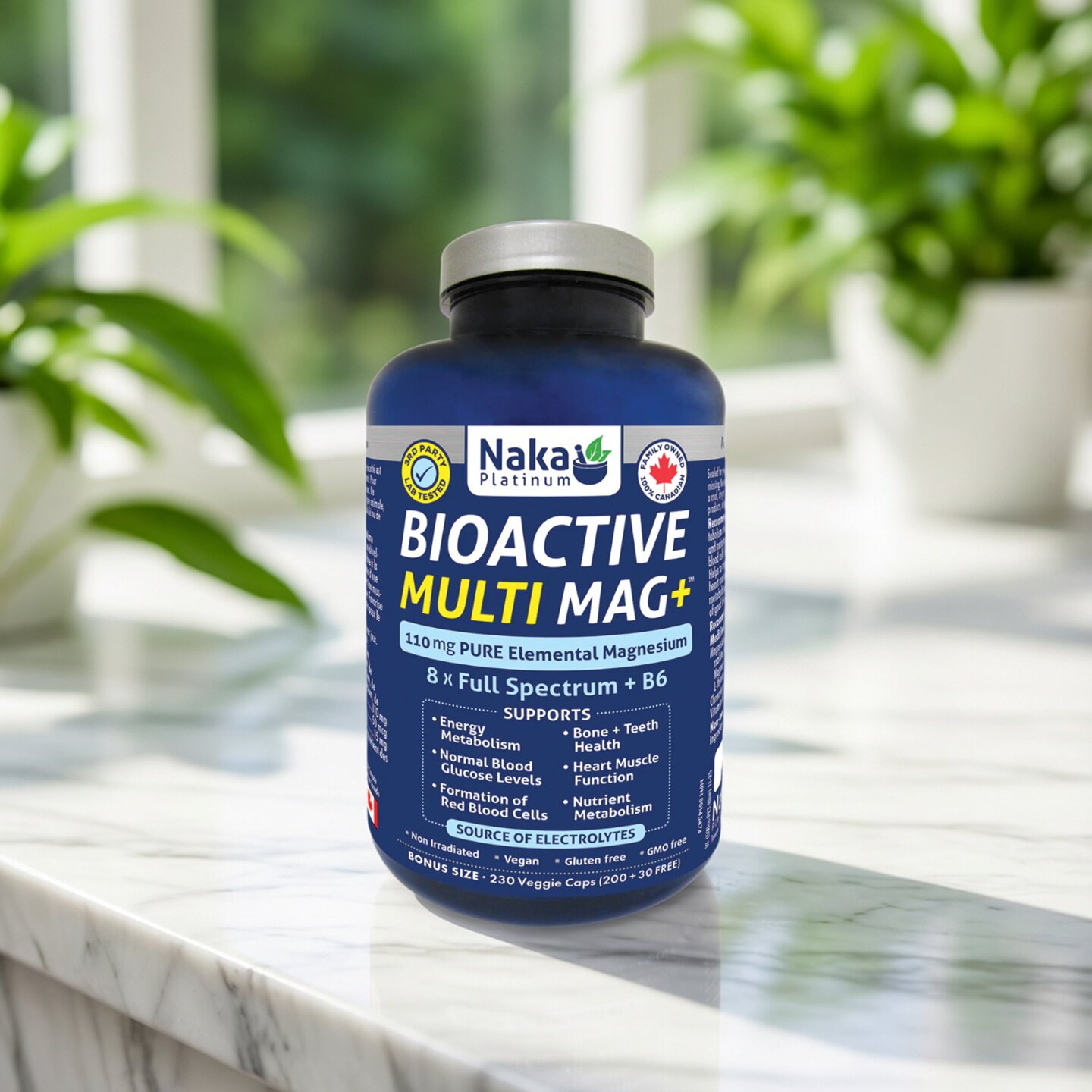 现货 加拿大 Naka BioActive Mutli Mag+ 活性复合镁 B6 能量代谢