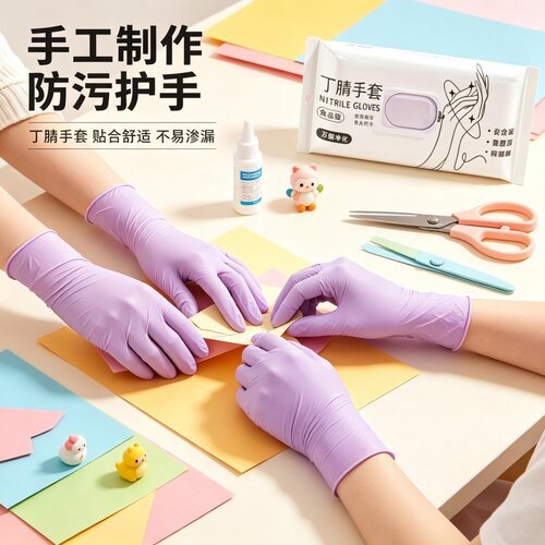 食品级加厚丁腈一次性手套防水