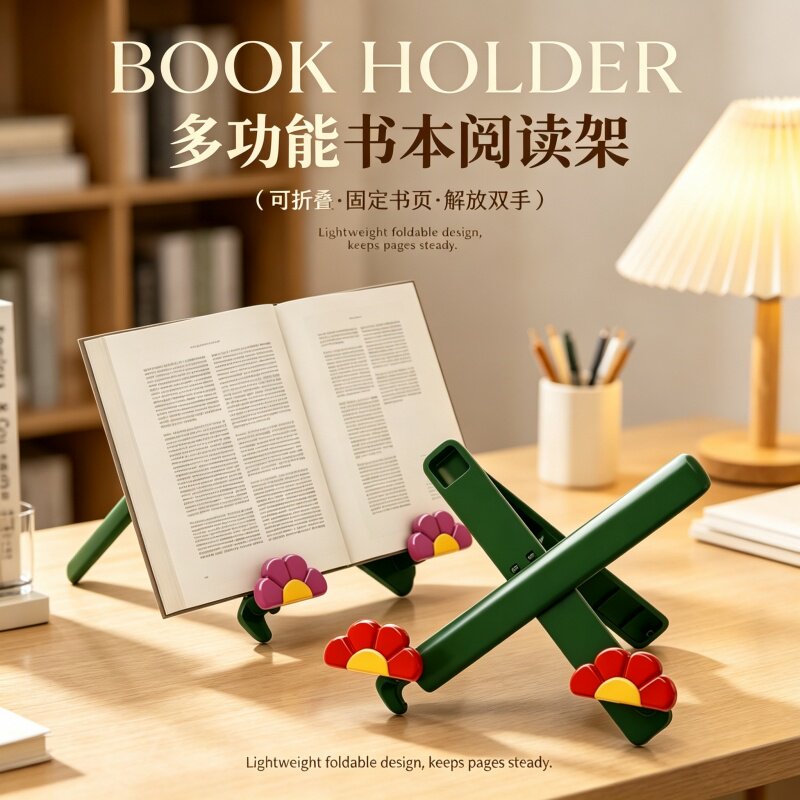 花朵儿童可折叠伸缩阅读架图片