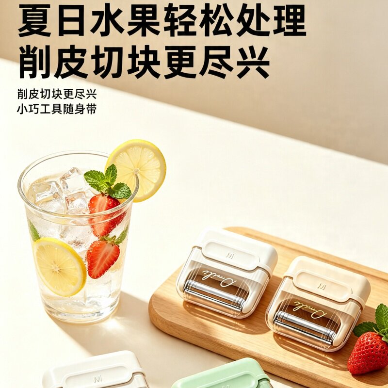 随身便携迷你削皮工具折叠带盖设计安全好用果蔬苹果去皮小刨刀