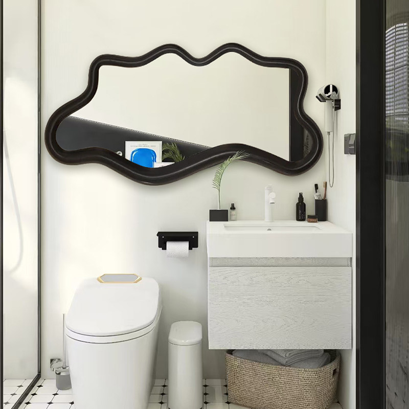 异形洗漱台艺术镜子法式智能led浴室镜不规则家用客厅壁挂装饰镜