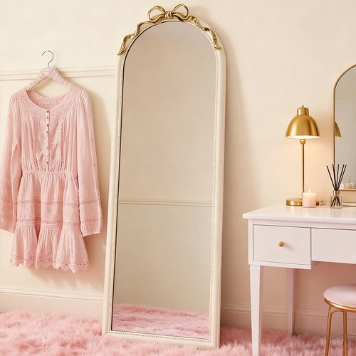 壁芯法式高颜值蝴蝶结落地全身镜