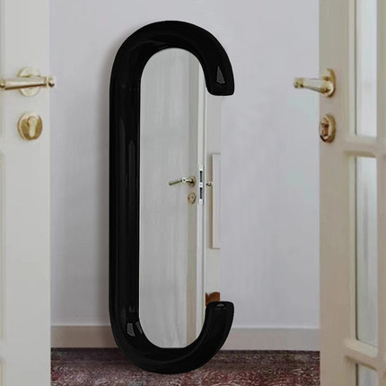 现代创意ins风全身镜壁挂穿衣镜衣帽间led灯装饰镜挂镜C字穿衣镜