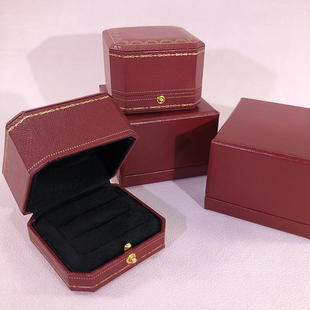 高档红色八角欧式对戒盒结婚求婚钻戒盒吊坠项链收纳礼品包装盒子